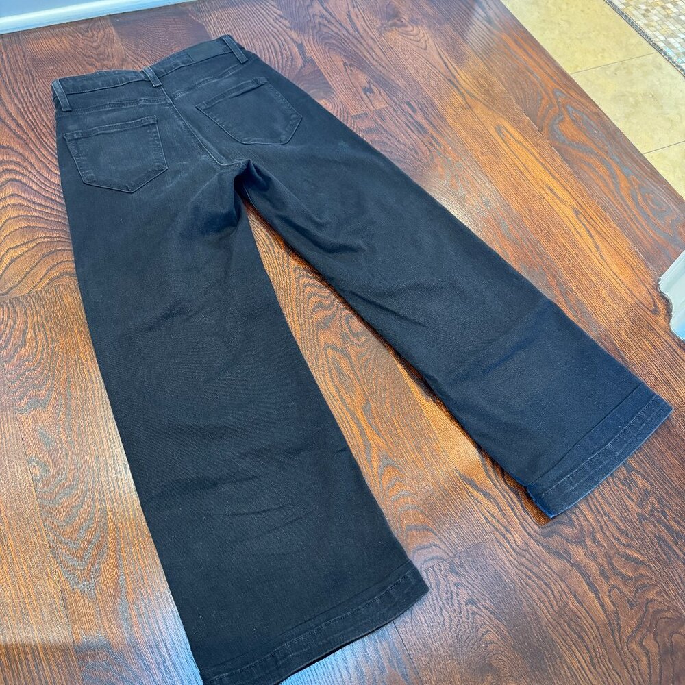 PAIGE High Rise Wide Leg Crop Black Jeans in "Anessa" - Picture 7 of 14